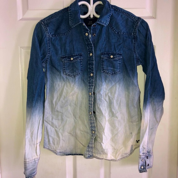 American Eagle Outfitters Tops - American eagle ombré Jean shirt
